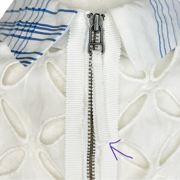 Anthropologie Moulinette Soeurs 6 Seaplane Dress Blue White Windowpane - Picture 10 of 16